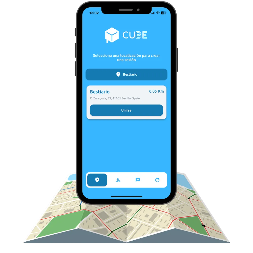 Cube: selección del local en el mapa