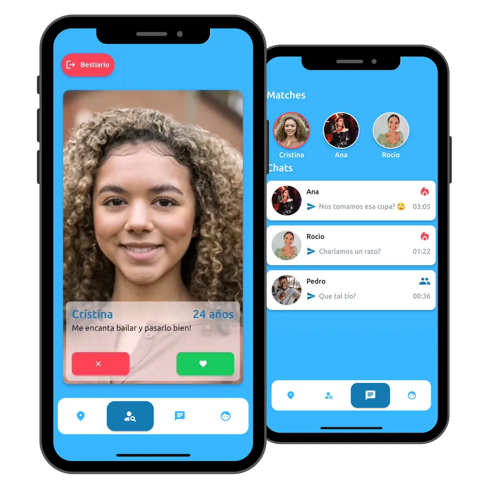 Perfil y matches en la app de Cube