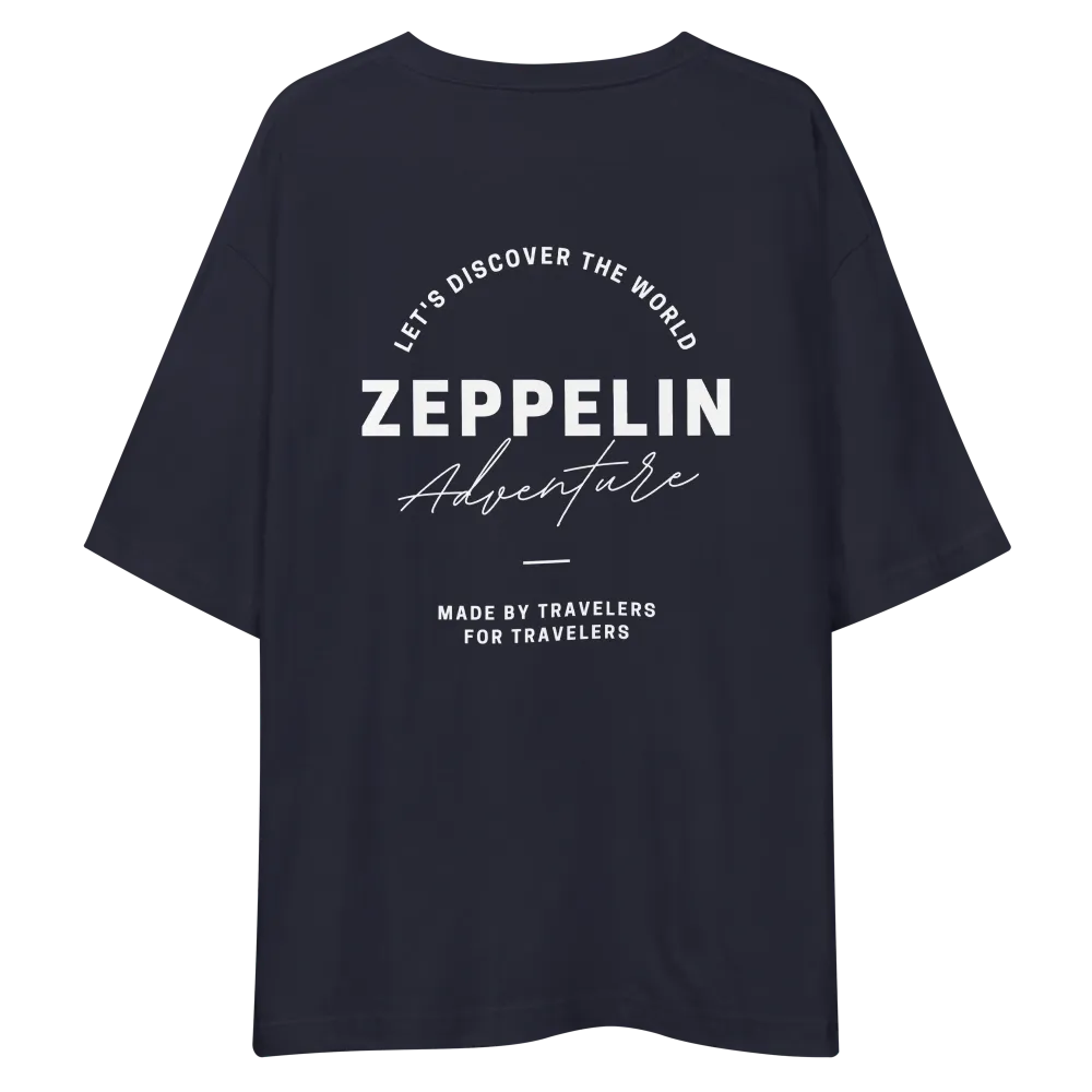 Camiseta azul marino Zeppelin Adventure, made by travelers for travelers
