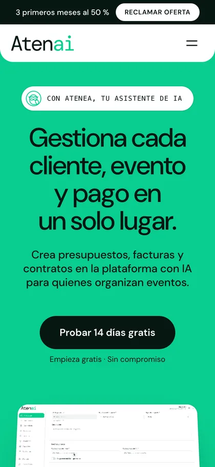 Web de Atenai en el móvil