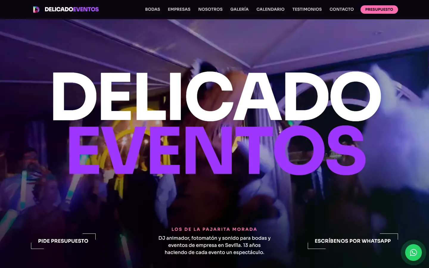 Web de Delicado Eventos